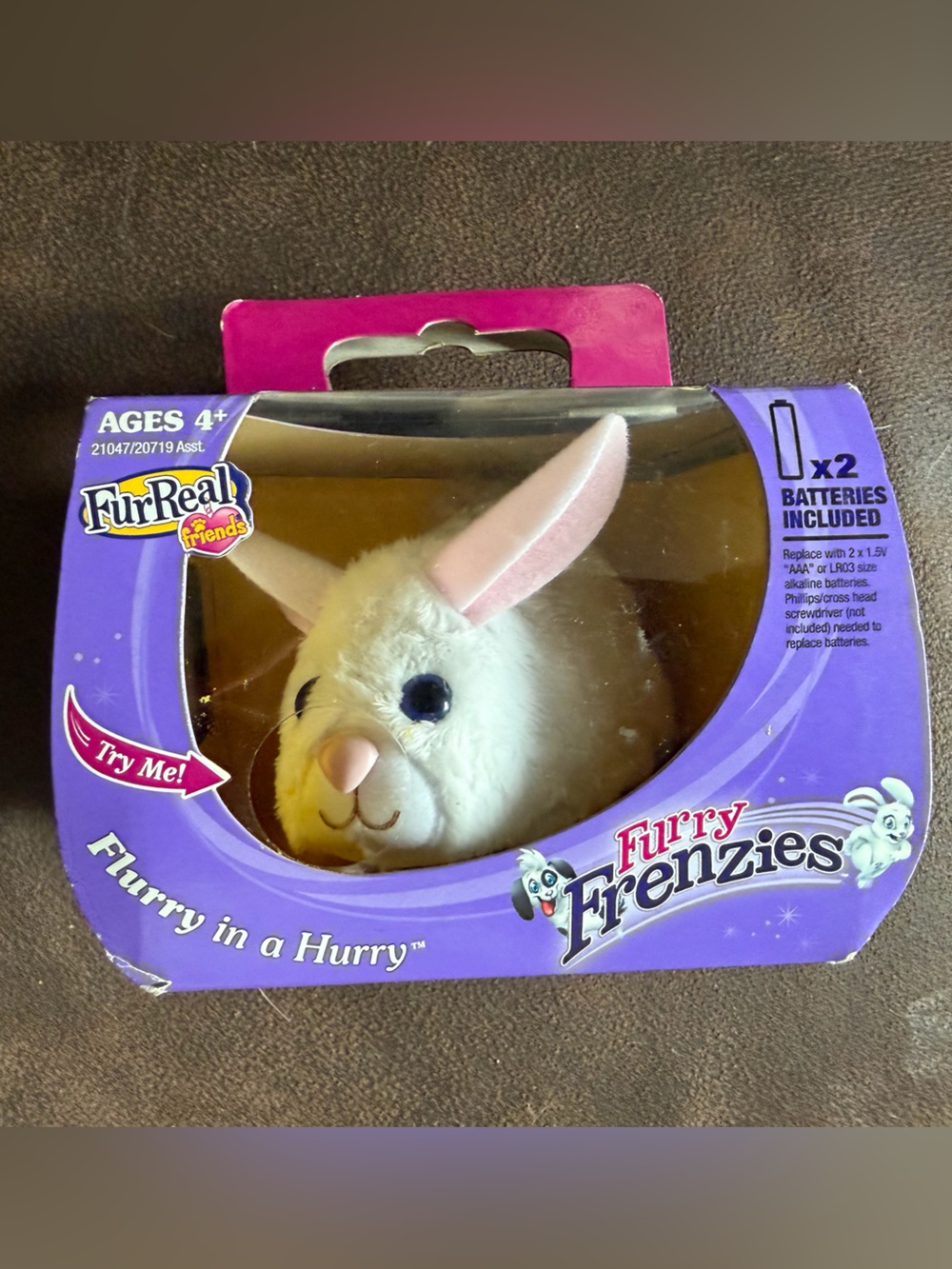NEW Vintage Fur Real Friends Furry Frenzies Flurry in a Hurry Bunny by Hasbro